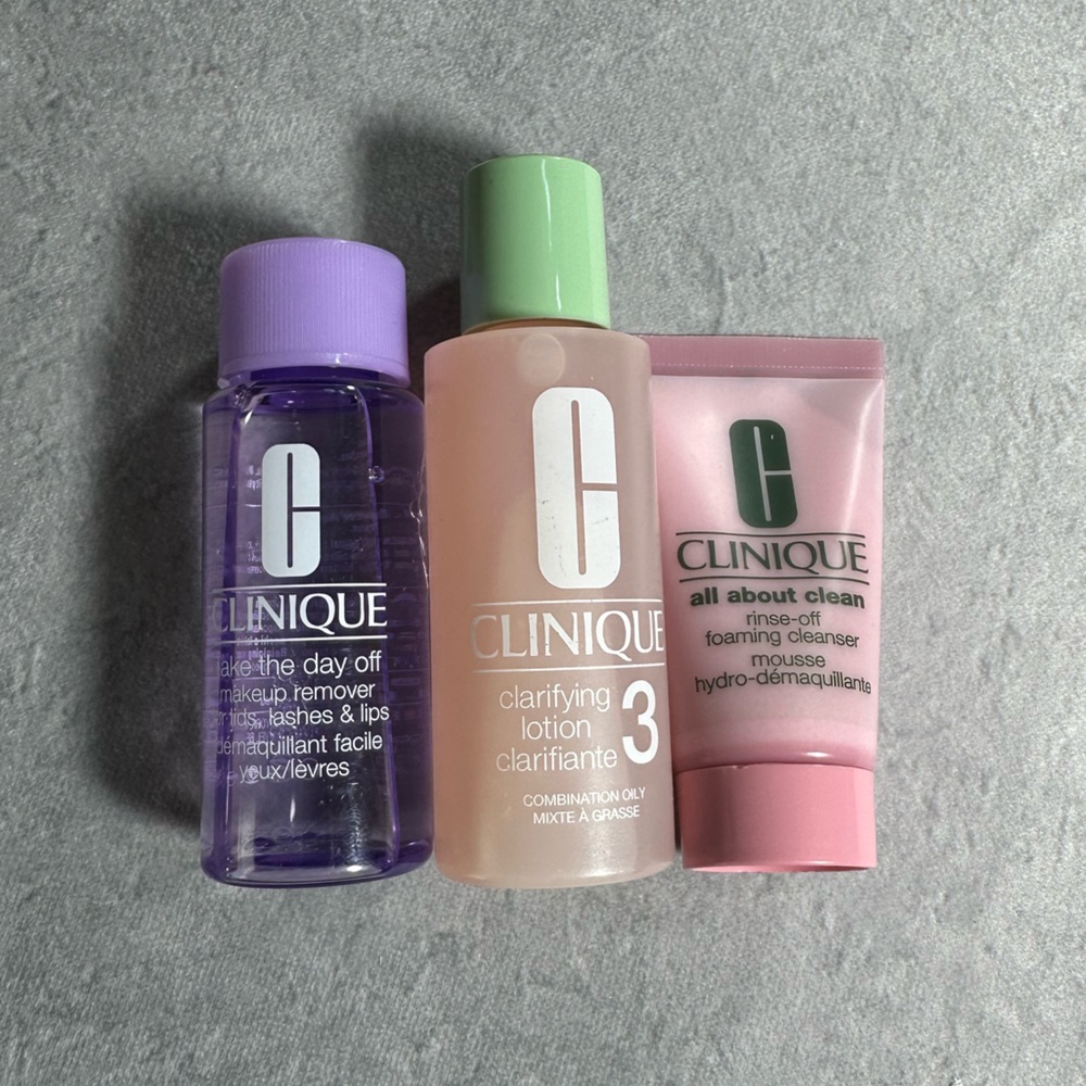 Clinique Travel Set cleanser make up remover clarifying lotion